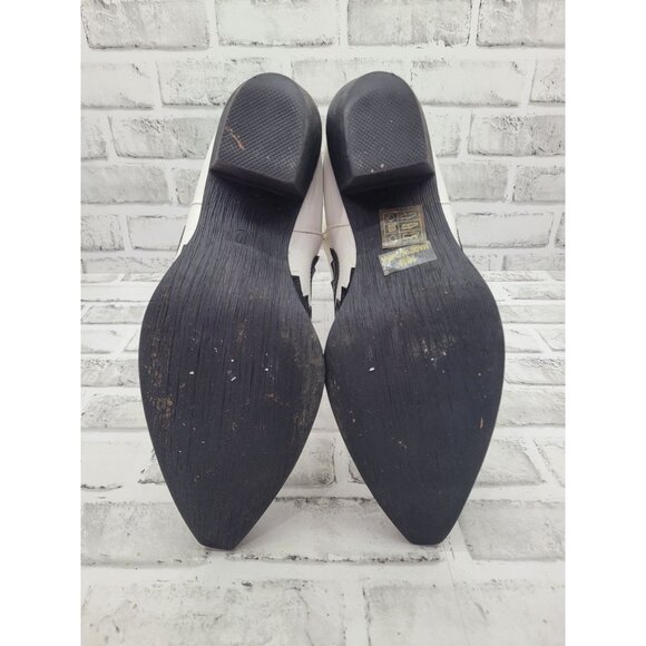 Ann Creek Western Cowboy Knee High Boots White Black High Stitch Contrast Sz 10 - Picture 5 of 8